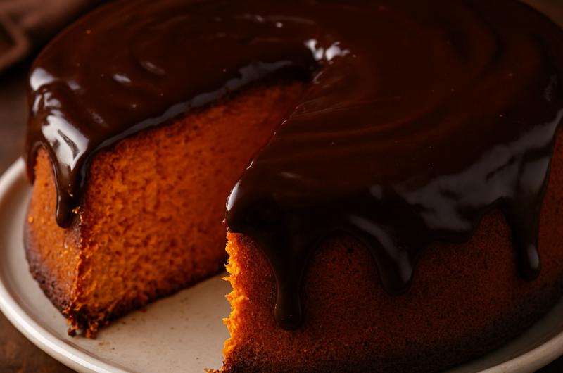 Receita mágica de bolo de cenoura com cobertura de chocolate irresistível